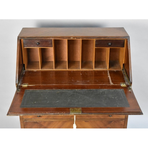 467 - A Mid 20th Century Mahogany Fall Front Bureau with Three Long Drawers to Base on Short Cabriole Supp... 