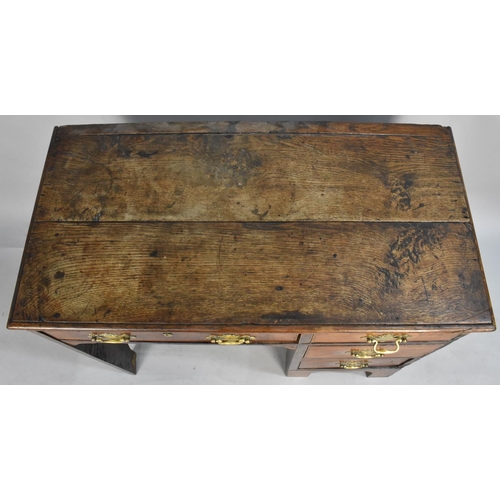 469 - A 19th Century Oak Writing Desk with Single Long Drawer over Knee Hole and Three Small Side Drawers,... 