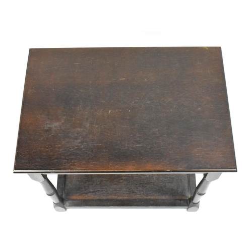 471 - A Mid 20th Century Oak Rectangular Occasional Table with Stretcher Shelf, 51cms Wide