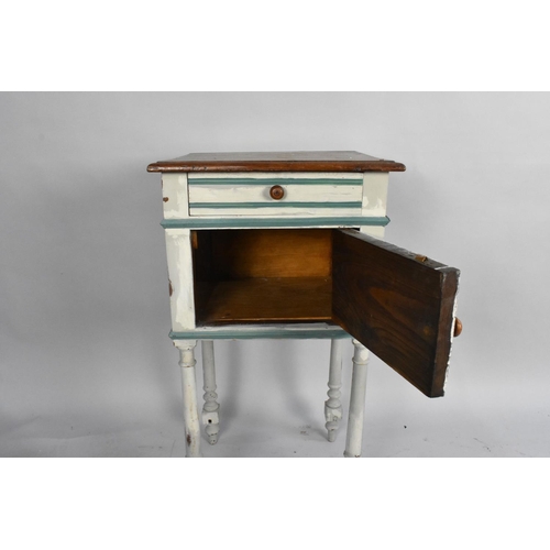 474 - A Painted French Bedside Cabinet, 43cms Wide