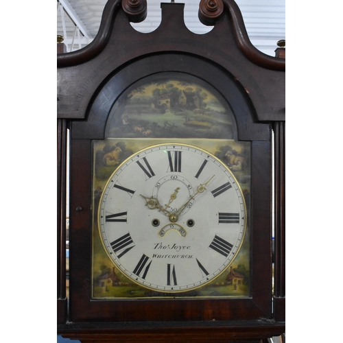 484 - A 19th Century Inlaid Mahogany Long Case Clock with Painted Dial Inscribed for Thomas Joyce of Whitc... 