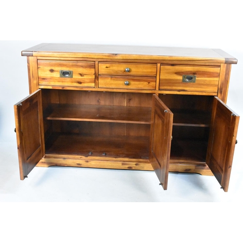 485 - A Modern Sideboard with Two Shallow Centre Short Drawers Flanked by Two Deeper Drawers Over Cupboard... 