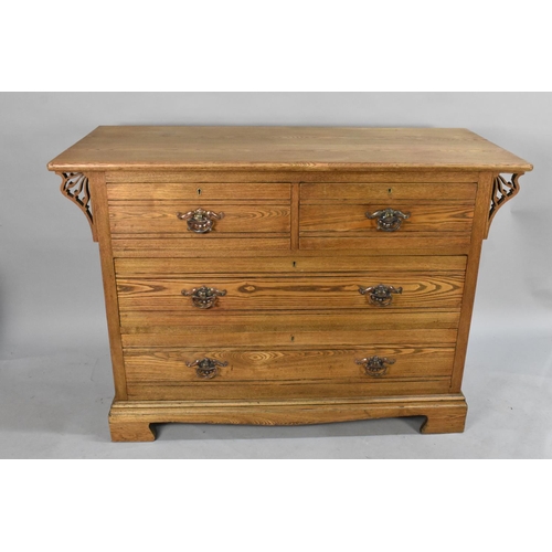 490 - A Late 19th/Early 20th Century Oak Chest of Two Short and Two Long Drawers, 121cms Wide