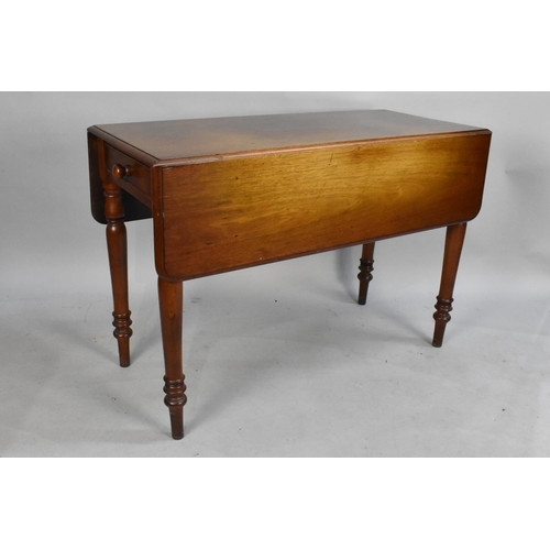 498 - A Late Victorian Mahogany Drop Leaf Pembroke Table with Single End Drawer, 106cms Wide