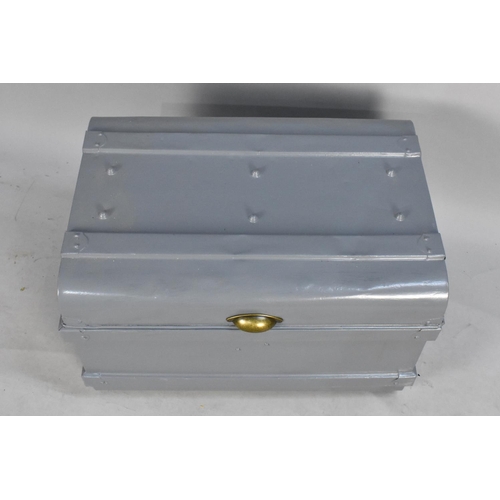 505 - A Grey Painted Metal Travelling Trunk, 70cms Wide