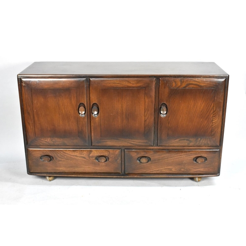 506 - An Ercol Sideboard with Two Base Drawers, 131cms Wide