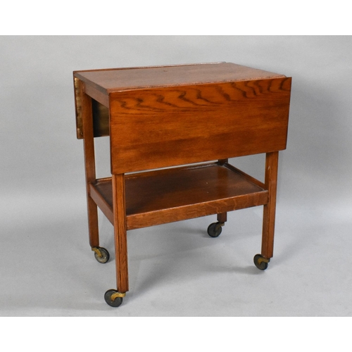 507 - A Mid 20th Century Drop Leaf Two Tier Trolley, 60cms Wide