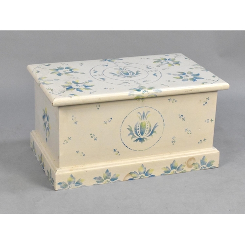 509 - A Painted and Stencilled Lift Top Coffer Chest, 62cms Wide