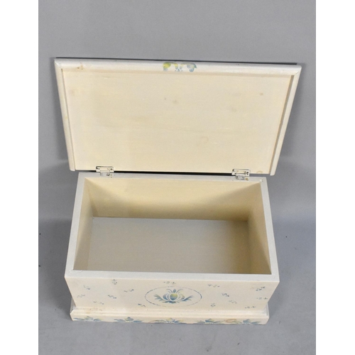 509 - A Painted and Stencilled Lift Top Coffer Chest, 62cms Wide