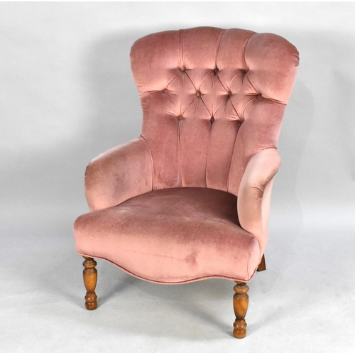 522 - A Buttoned Backed Ladies Armchair