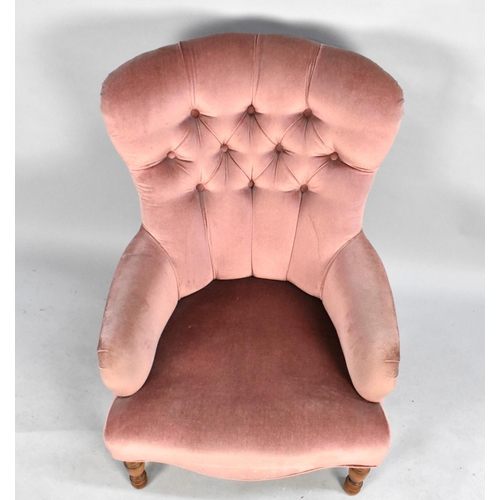 522 - A Buttoned Backed Ladies Armchair