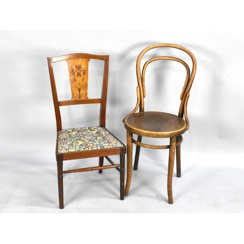 527 - A Penny Seated Hoop Backed Chair Together with an Art Nouveau Influenced Edwardian Side Chair