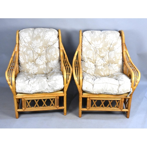 529 - Two Conservatory Bamboo Framed Armchairs