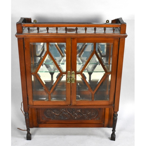 531 - An Edwardian Wall Hanging Mirror Back Display Cabinet, Formerly a Section From a Sideboard or Simila... 