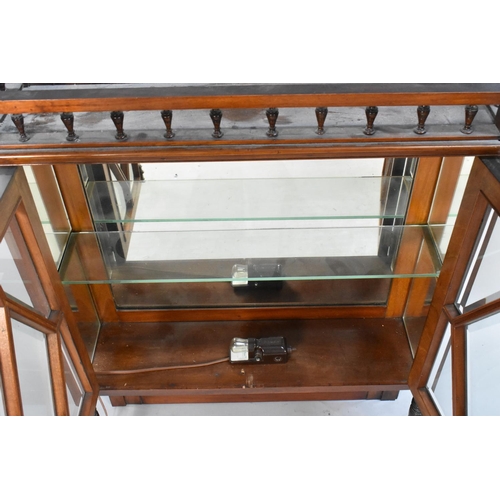 531 - An Edwardian Wall Hanging Mirror Back Display Cabinet, Formerly a Section From a Sideboard or Simila... 