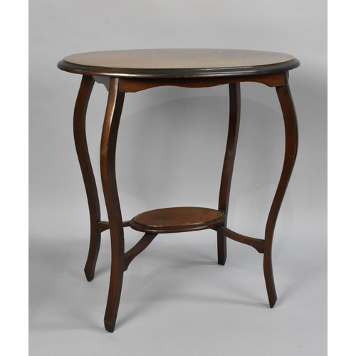 69 - An Edwardian Oval Mahogany Occasional Table on Cabriole Supports, 64cms Wide