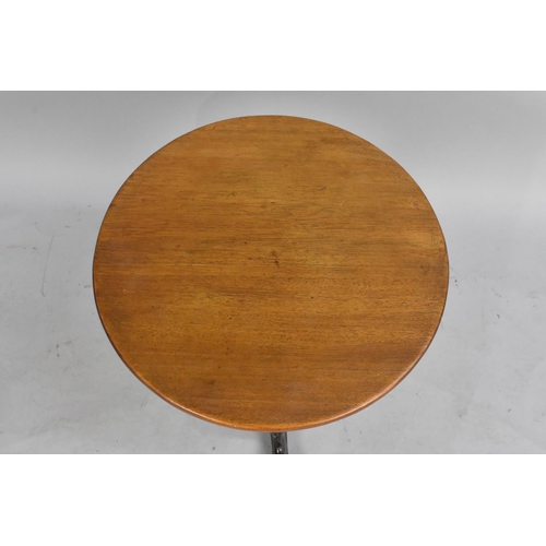 73 - A Late Victorian Circular Topped Table Formed From Carved Mahogany Tripod Piano Stool Base and Later... 