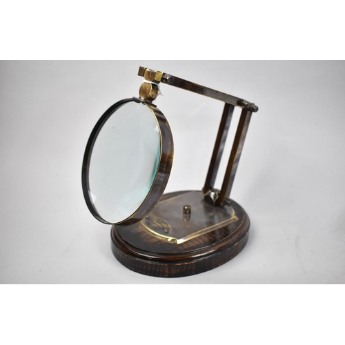 90 - A Reproduction Desktop Magnifier on Oval Wooden Plinth Base, as was Made by Watts & Sons Ltd 1814, 2... 