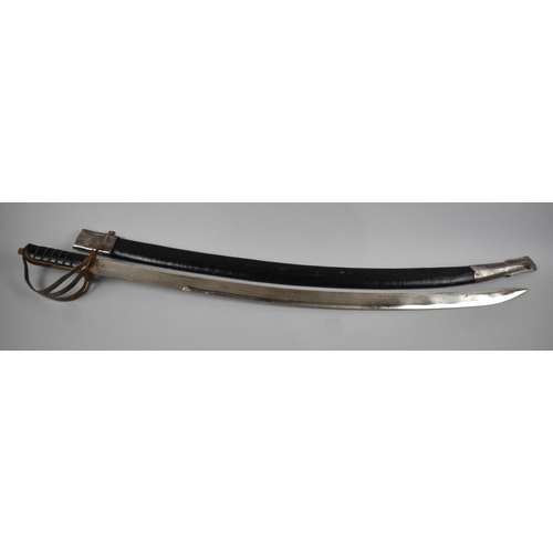 A Mid 20th Century Indian Sikh Sword with Curved Blade Inscribed Made ...