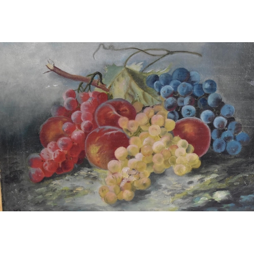 127 - A Gilt Framed Oil on Canvas, Fruit, Signed K Lamb 1905, 39x29cms AF