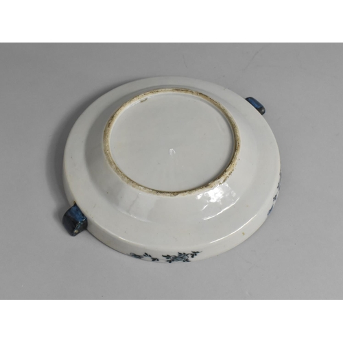 240 - A Chinese Qing Period Blue and White Fitzhugh Warmer Plate (AF), 27cm wide