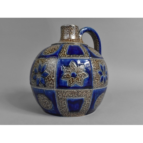 263 - A German Westerwald Salt Glazed Jug of Globular Bellied Form with Geometric Checkered Design Featuri... 