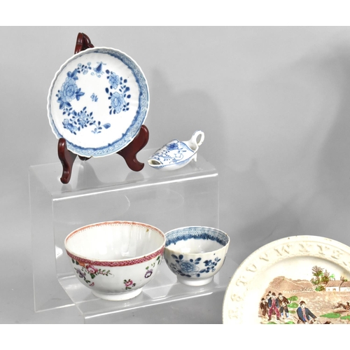 315 - A Collection of Various 19th and 20th Century Ceramics to Comprise Early Tea Bowls, Saucer, Blue and... 