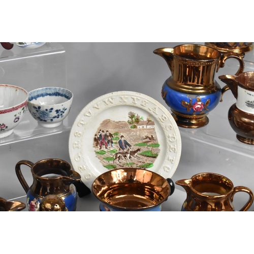 315 - A Collection of Various 19th and 20th Century Ceramics to Comprise Early Tea Bowls, Saucer, Blue and... 