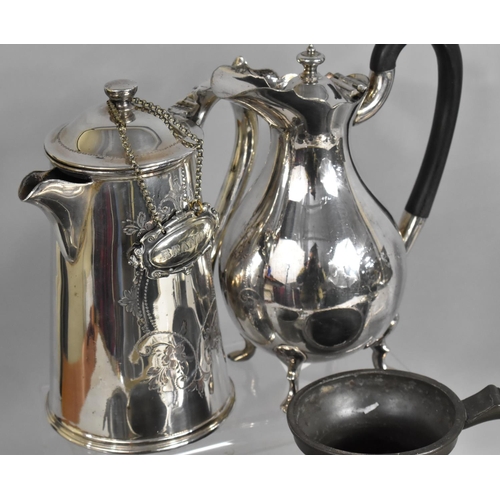 344 - A Collection of Various Metal Wares to Comprise Pewter Tankards, Bed Chamber Stick, Silver Plated Co... 