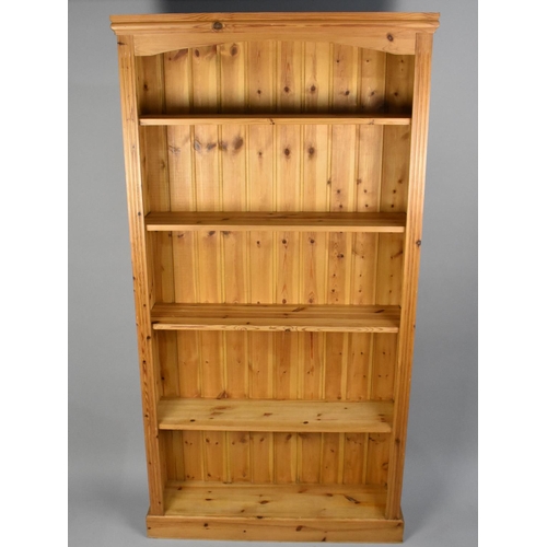 405 - A Modern Pine 5 Shelf Open Bookcase, 93cms Wide