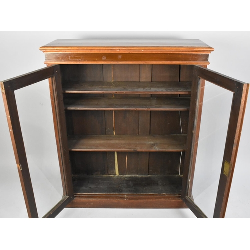 411 - A Late 19th Century Mahogany Bookcase with Glazed Doors to Shelved Interior, 89cms Wide