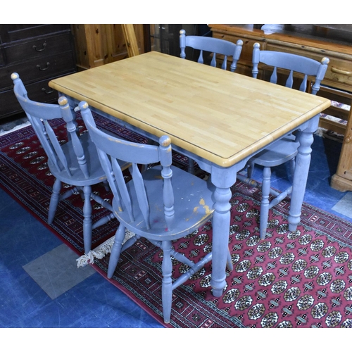 424 - A Modern Rectangular Kitchen Table and Four Chairs