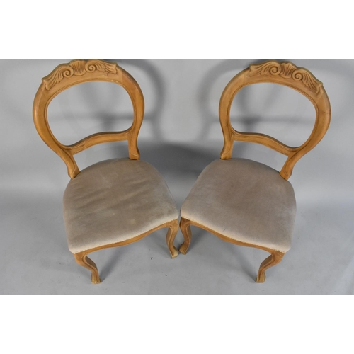 434 - A Pair of Mid 20th Century Carved Balloon Back Side Chairs