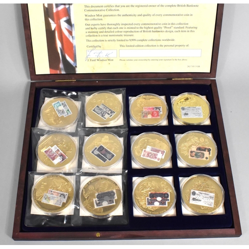 455 - A Wooden Cased Windsor Mint British Banknote Commemorative Collection with Certificate of Ownership