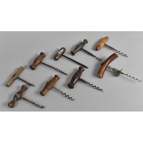 47 - A Collection of Various Early 20th Century Wooden Handled Corkscrews