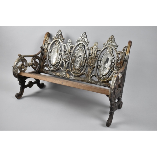 52 - A Reproduction Cast Metal and Wooden Dolls Garden Bench, 39cms Wide