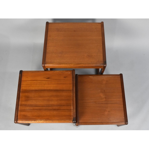 59 - A 1970s Nest of Three Teak Tables, 50cms Wide