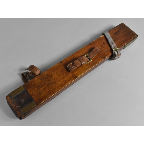 7 - A WWI Wood and Leather Cased Map Plotter or Parallel Rule, A&A Mk II with Hinged Sights, War Departm... 
