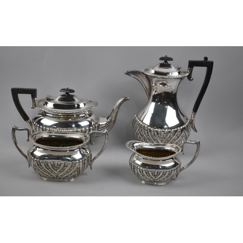 113 - A Late 19th/Early 20th Century Silver Plated Four Piece Tea Service