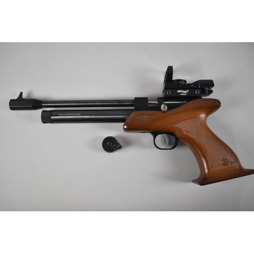 123 - A SMK Victory CP1-M .177 CO2 Pistol with Ergonomic Carved Wooden  Grip, Complete with Carrying Case