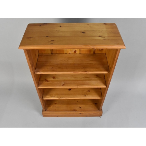 142 - A Modern Pine Three Shelf Bookcase, 60cms Wide