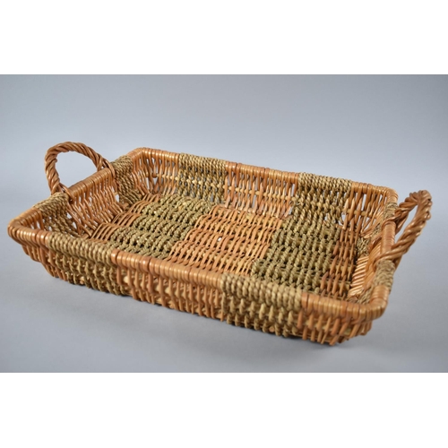 145 - A Modern Wicker Rectangular Two handled Tray, 40cms by 30cms