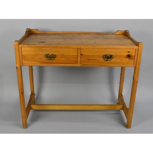 157 - A Mid 20th Century Pine Two Drawer Side Table by Hamlet of Bristol, 97cms Wide