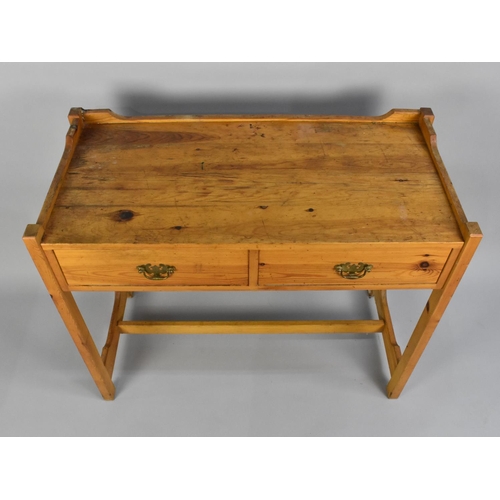 157 - A Mid 20th Century Pine Two Drawer Side Table by Hamlet of Bristol, 97cms Wide