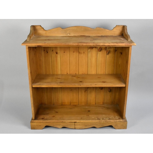 170 - A Modern Pine Two Tier Bookcase with Galleried Top, 90cms Wide