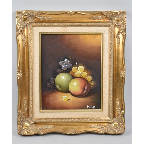 172 - A Gilt Framed Still Life Oil on Canvas, Fruit, 19x24cms