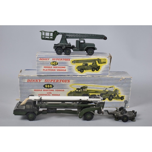 208 - Two Boxed Dinky Supertoys Military Vehicles, No 666 Missile Erecting Vehicle with Corporal Missile a... 