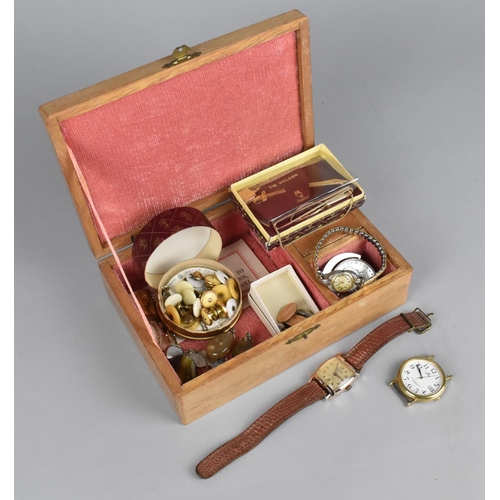 265 - A Collection of Various Jewellery items to Comprise Packard De Luxe 17 Jewels Wrist Watch, Studs, Ti... 