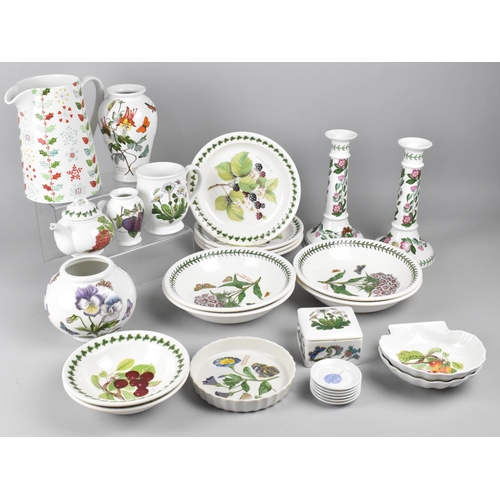 288 - A Collection of Various Portmeirion China to Comprise Botanic Garden Plates, Bowls, Vases, Pair of C... 