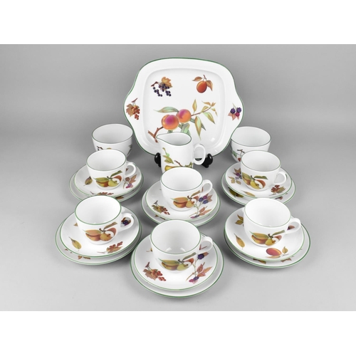 295 - A Royal Worcester Evesham Vale Tea Set to Comprise Six Cups, Six Saucers, Six Side Plates, Jug, Two ... 